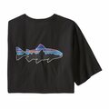 Patagonia Fitz Roy Fish Organic T-Shirt Mens Black w/ Fitz Roy Trout