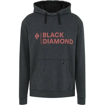 Black Diamond Stacked Logo Hoody Mens, Black Heather, M