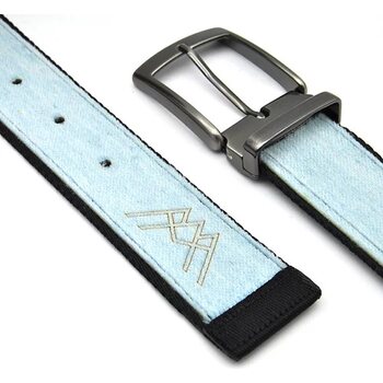 Skinalp Belt ECO, Light Blue / Black ECO, Nikkelivapaa solki, 120 cm / 4cm