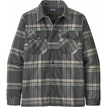 Patagonia Insulated Organic Cotton MW Fjord Flannel Shirt Mens, Growlers Plaid: Ink Black, S