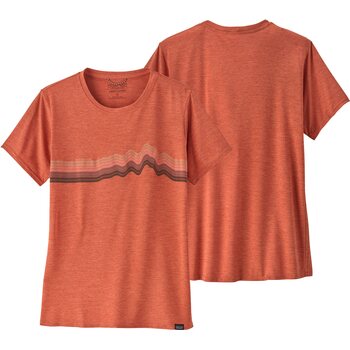 Patagonia Capilene Cool Daily Graphic Shirt Womens, Ridge Rise Stripe: Quartz Coral X-Dye, S