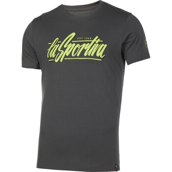 La Sportiva Retro T-Shirt Mens, Carbon / Lime Punch, S