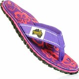 Gumbies Islander Canvas Flip-Flops Purple Hibiscus Women