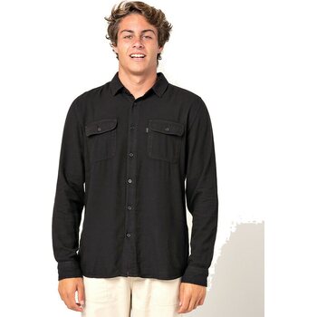 Rip Curl Long Sleeve Eco Ventura Shirt Mens, Washed Black, L