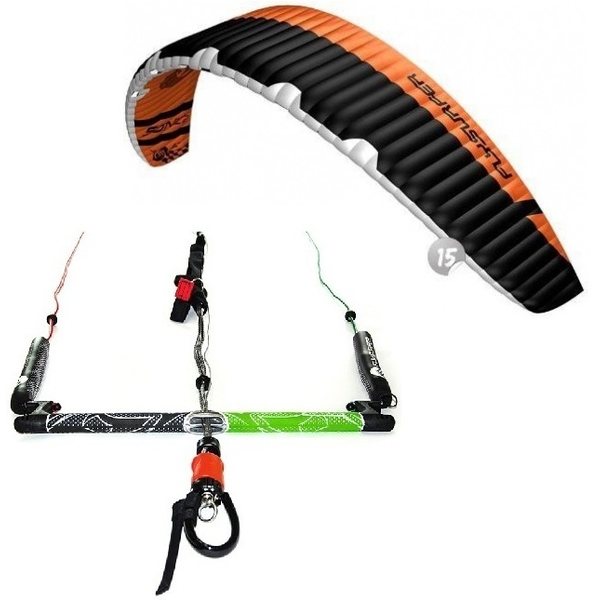 Flysurfer Sonic2 15.0 -"ready to fly" w/ Infinity 3.0 Airstyle Control Bar