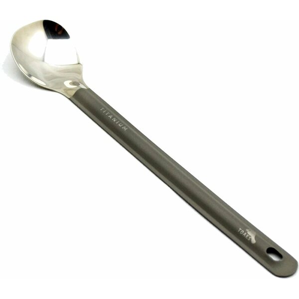 Toaks Titanium Long Handle Spoon with Polished Bowl